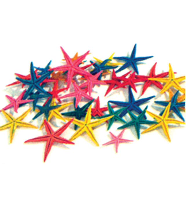 Bag of Multi-Color Starfish 3"